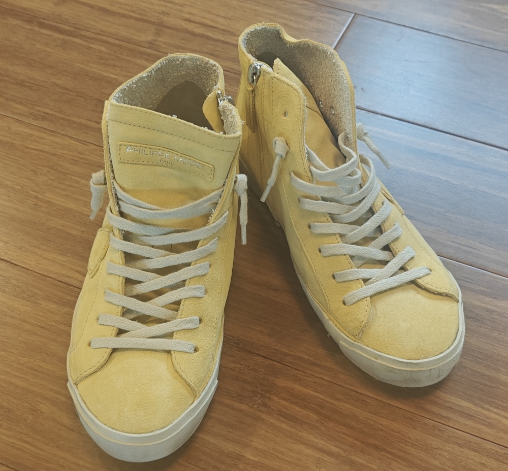 PHILIPPE MODEL sneakers in pastel yellow, size 8